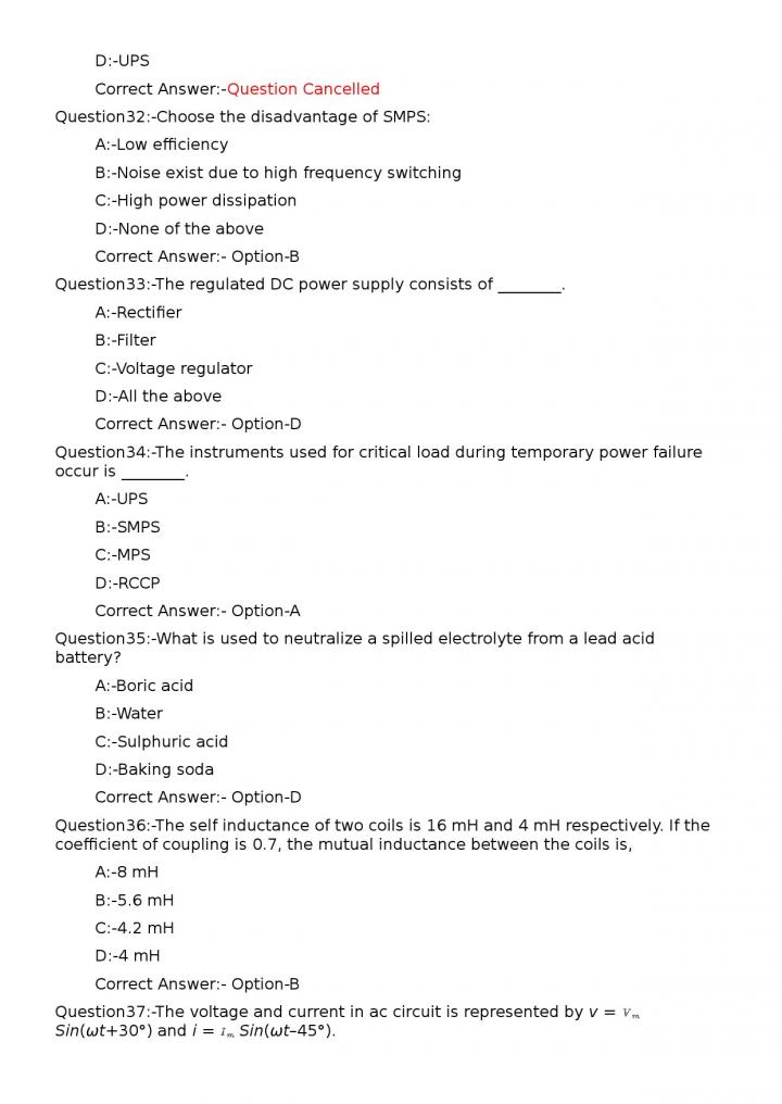 KPSC Junior Instructor Electronic Mechanic Exam 2023 Code 812023OL 7