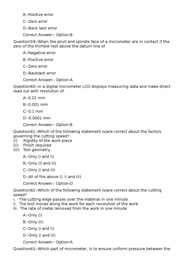 KPSC Junior Instructor Turner Exam 2023 Code 1592023OL 12