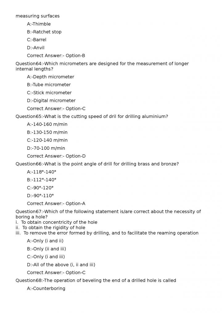 KPSC Junior Instructor Turner Exam 2023 Code 1592023OL 13