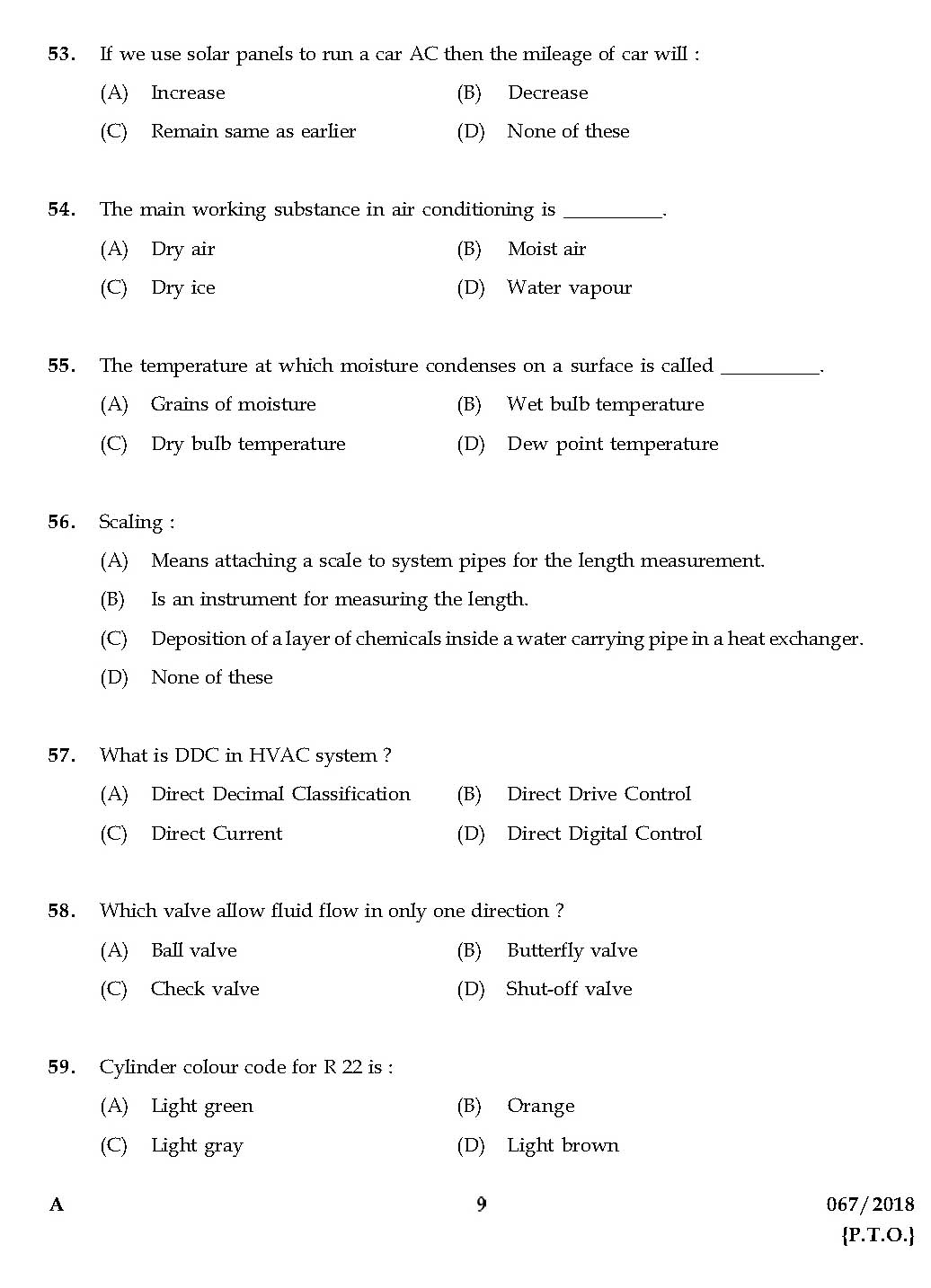 KPSC Mechanic Refrigeration and Air conditioning 0672018 8