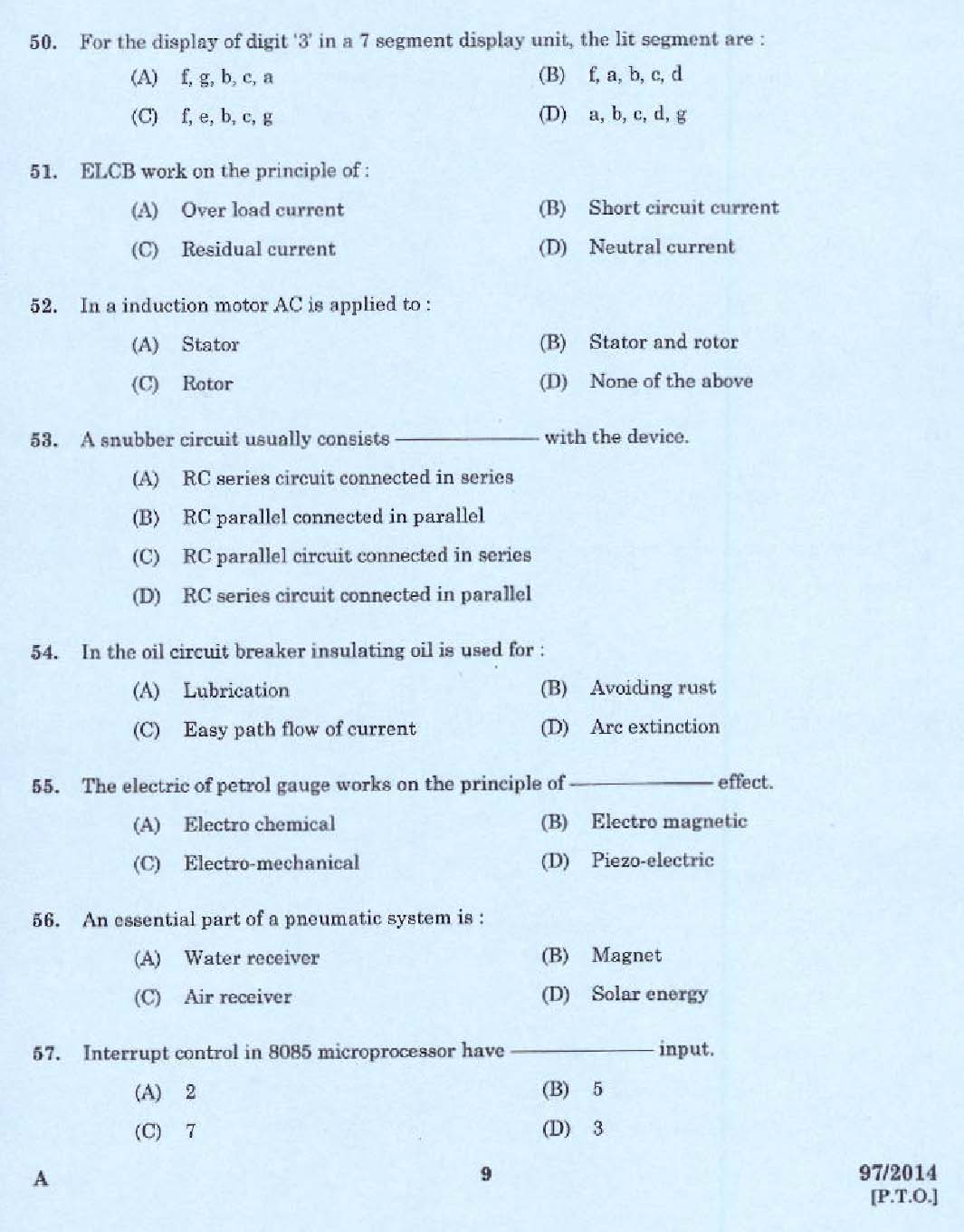 Kerala PSC Junior Instructor Exam Question Paper Code 972014 7