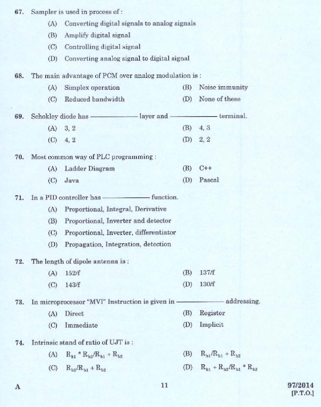 Kerala PSC Junior Instructor Exam Question Paper Code 972014 9