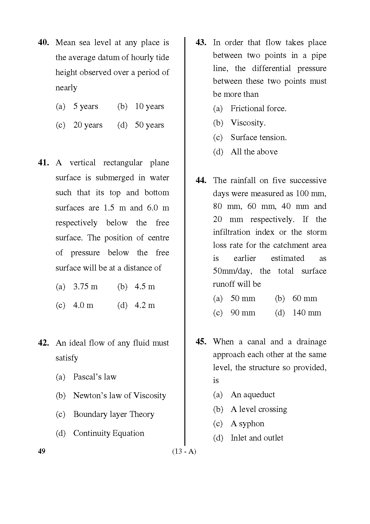 Karnataka PSC Assistant Town Planners Exam Sample Question Paper 13