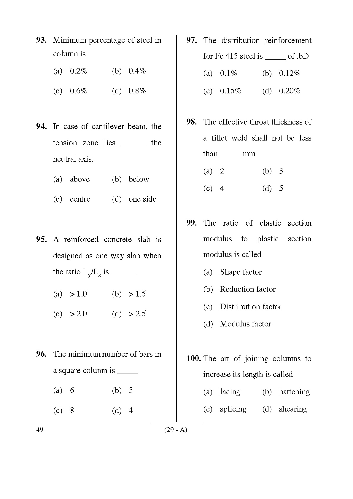 Karnataka PSC Assistant Town Planners Exam Sample Question Paper 29