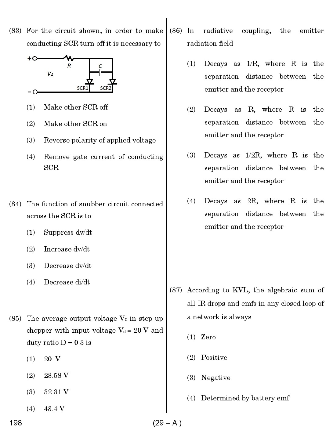 Karnataka PSC Junior Engineer Electrical Exam Sample Question Paper 29