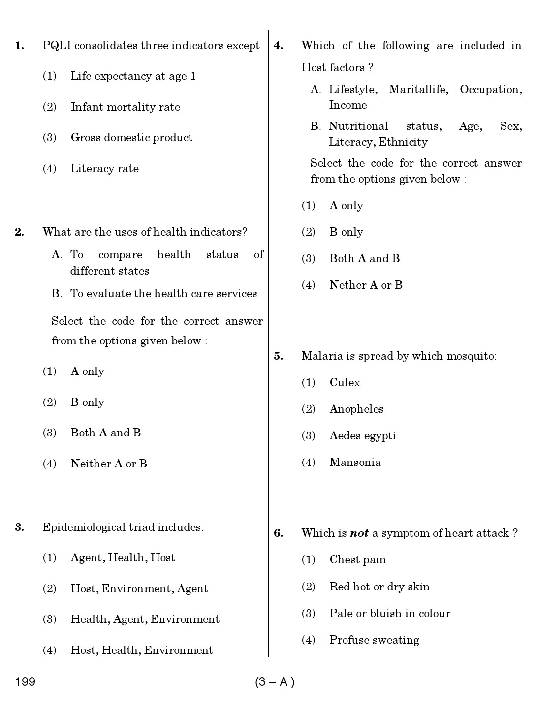 Karnataka PSC Junior Health Inspector Exam Sample Question Paper 3