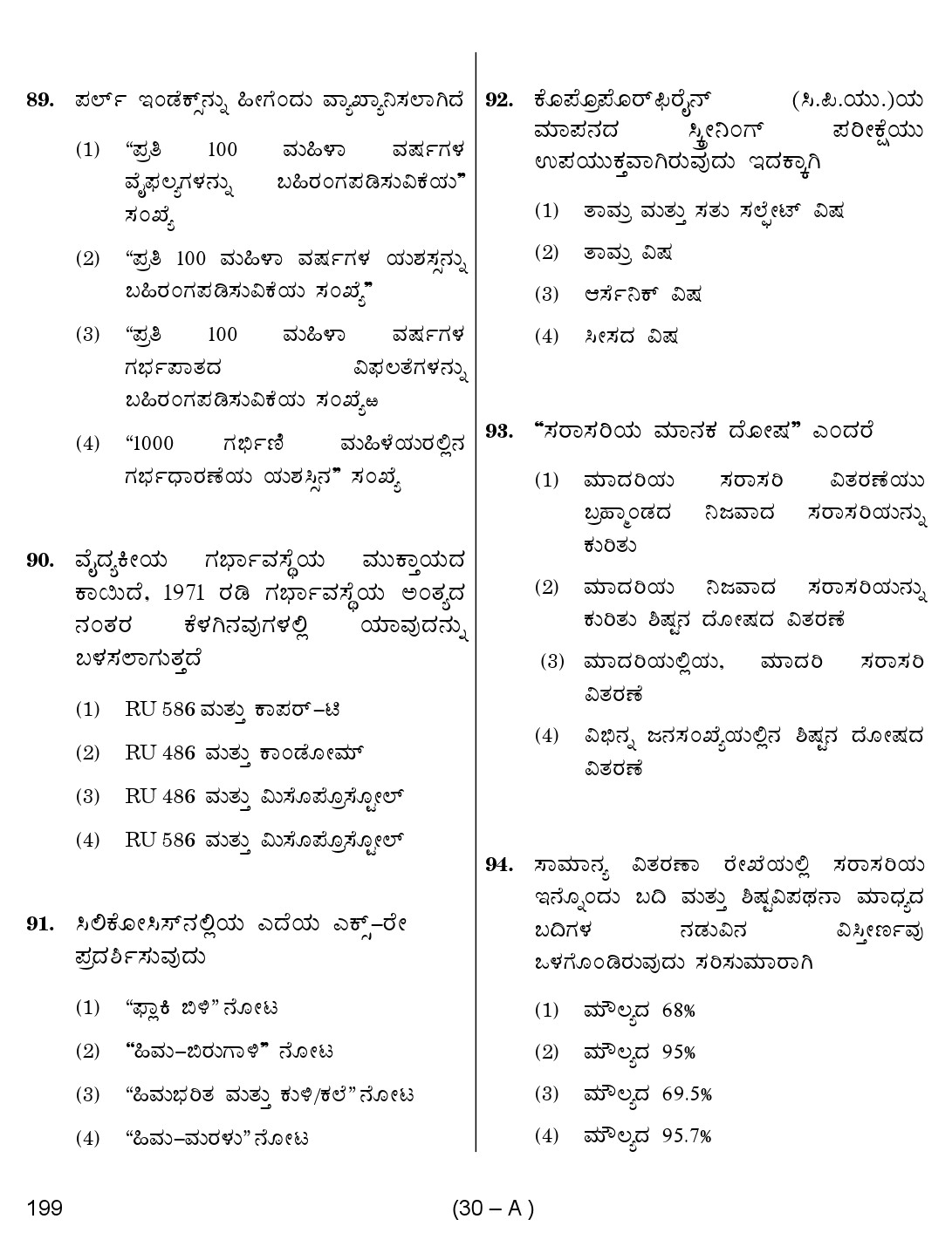 Karnataka PSC Junior Health Inspector Exam Sample Question Paper 30