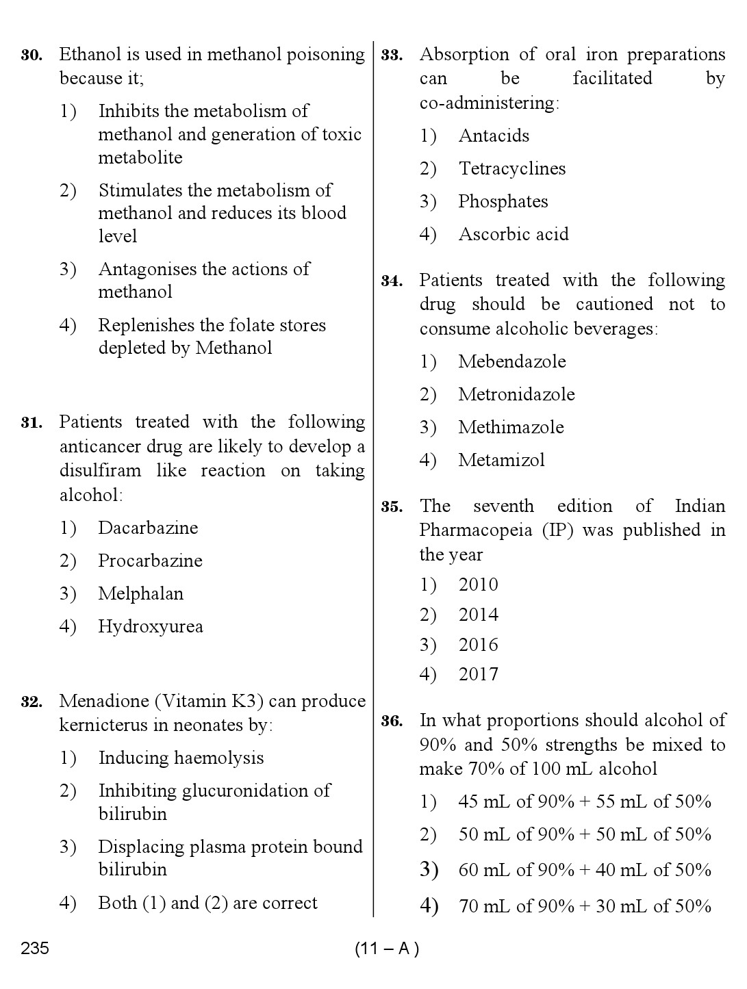 Karnataka PSC Junior Scientific Officer Exam Sample Question Paper 11