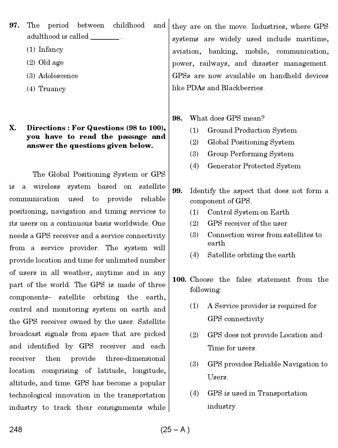 Karnataka PSC Laboratory Assistant Exam Sample Question Paper 25