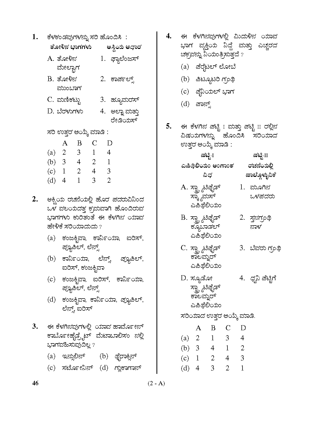 Karnataka PSC Radiographer Exam Sample Question Paper 2
