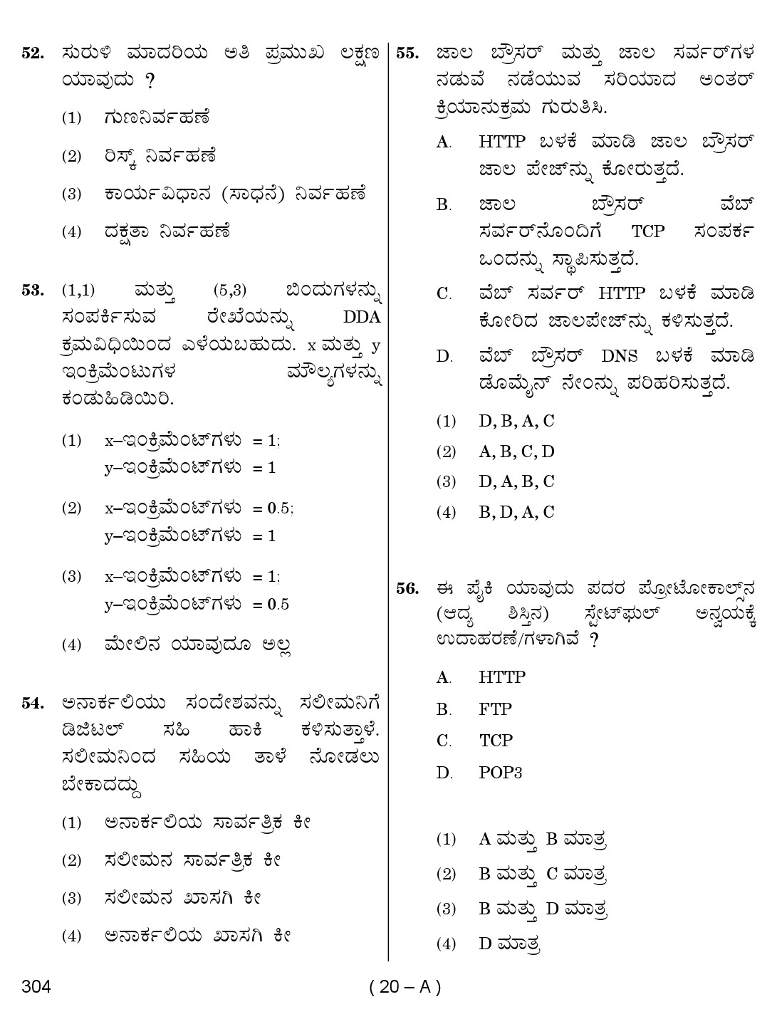 Karnataka PSC Computer Science Teachers Exam Sample Question Paper 2018 20