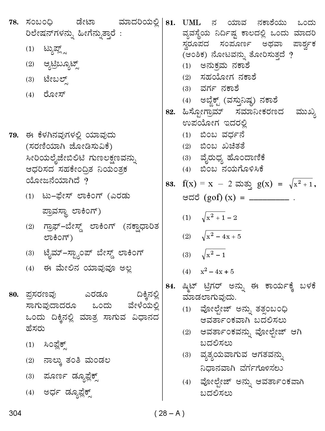 Karnataka PSC Computer Science Teachers Exam Sample Question Paper 2018 28