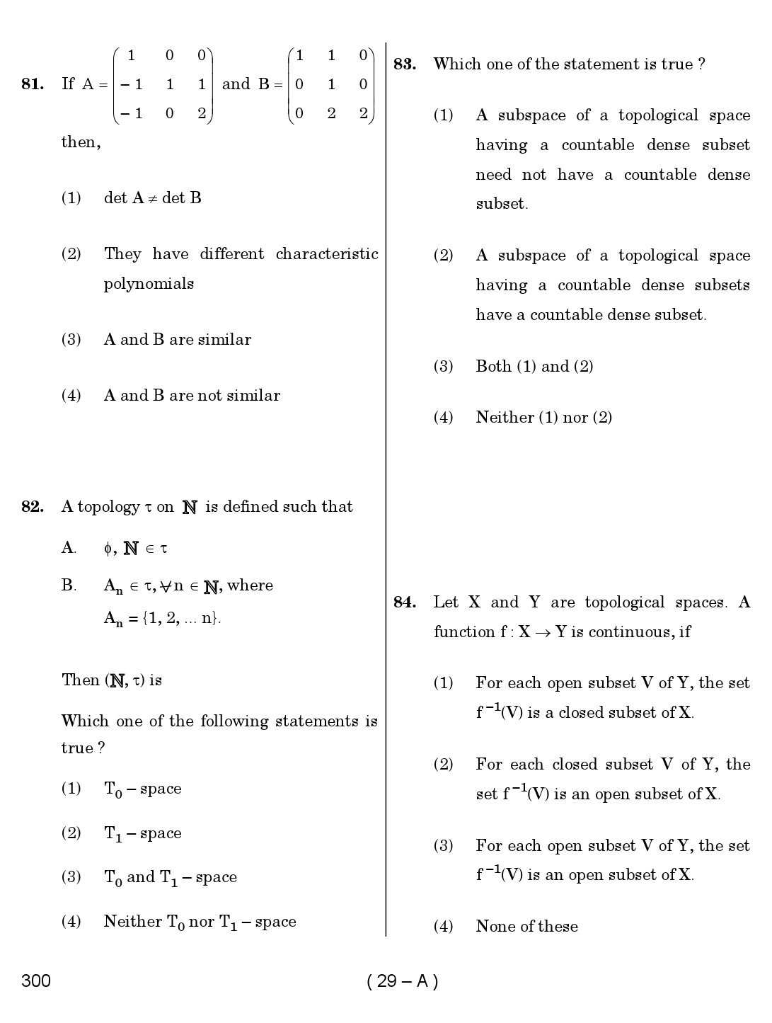 Karnataka PSC Mathematics Teacher Exam Sample Question Paper 2018 29