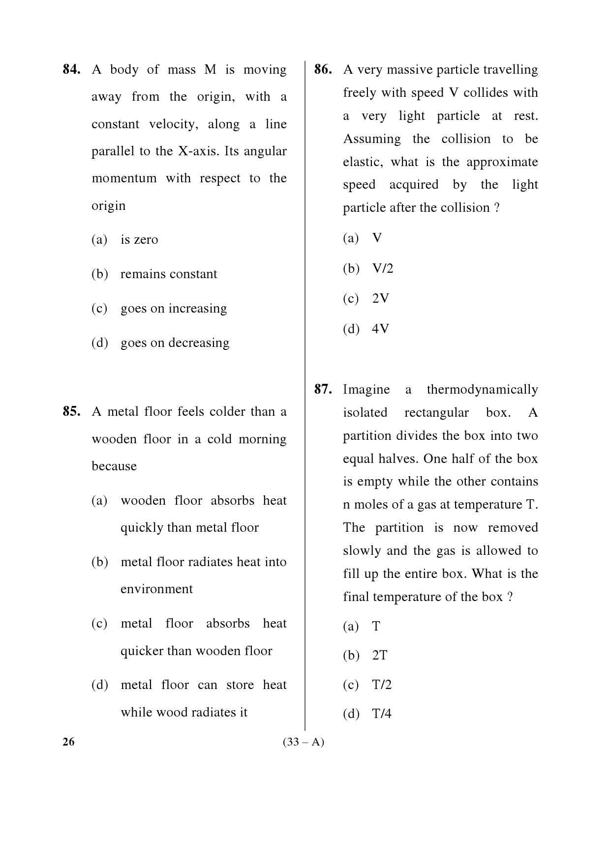 Karnataka PSC Mathematics Teacher Exam Sample Question Paper Subject code 26 33