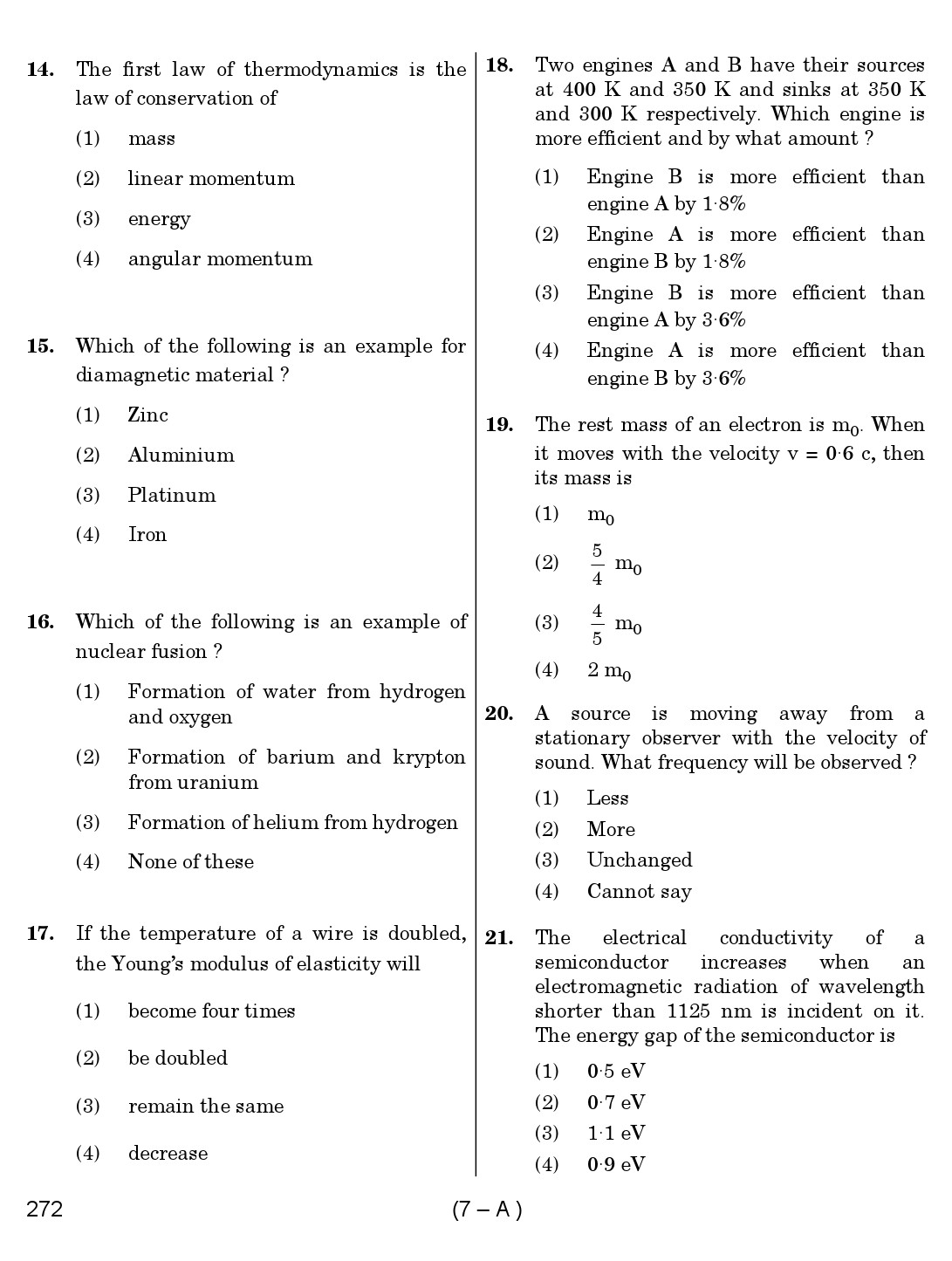 Karnataka PSC Mathematics Teacher Exam Sample Question Paper Subject code 272 7