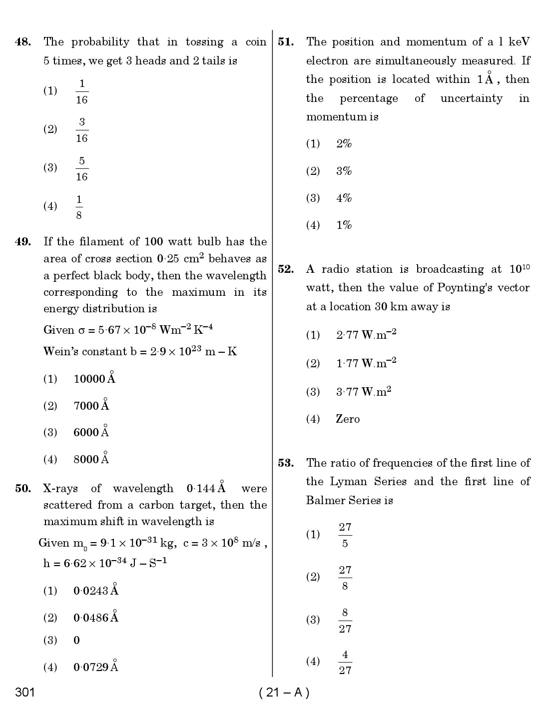 Karnataka PSC Physics Teacher Exam Sample Question Paper 2018 21