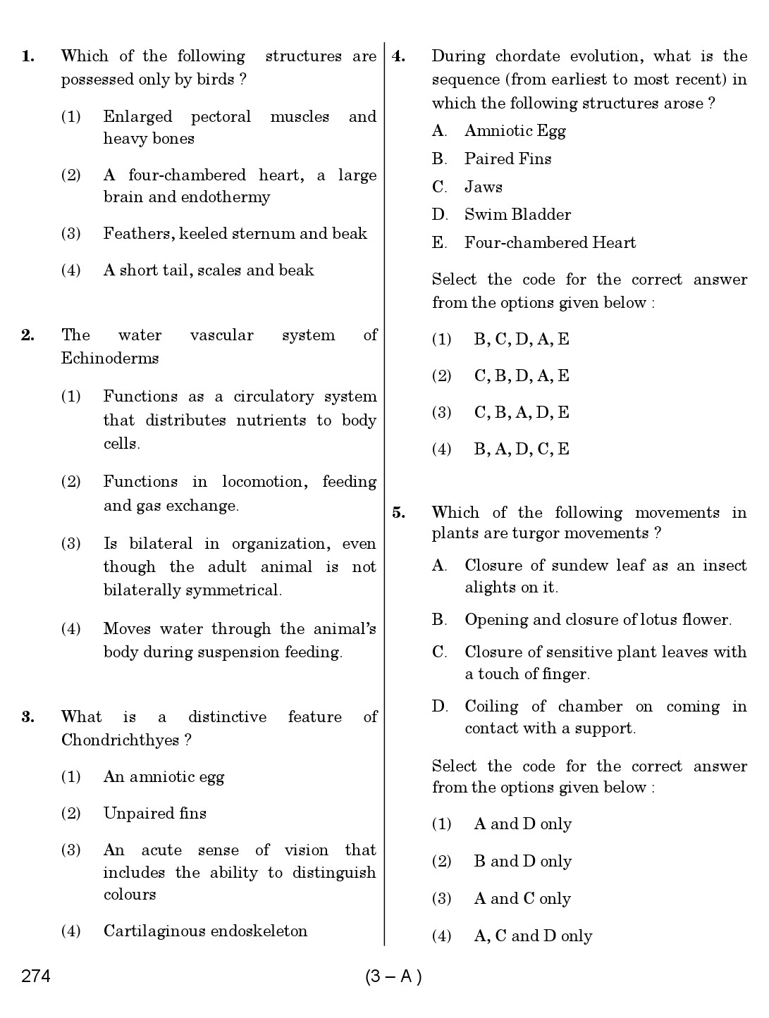 Karnataka PSC Science Teacher Exam Sample Question Paper Subject code 274 3