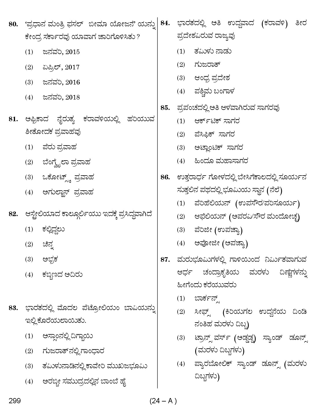 Karnataka PSC Social Science Teacher Exam Sample Question Paper 2018 24