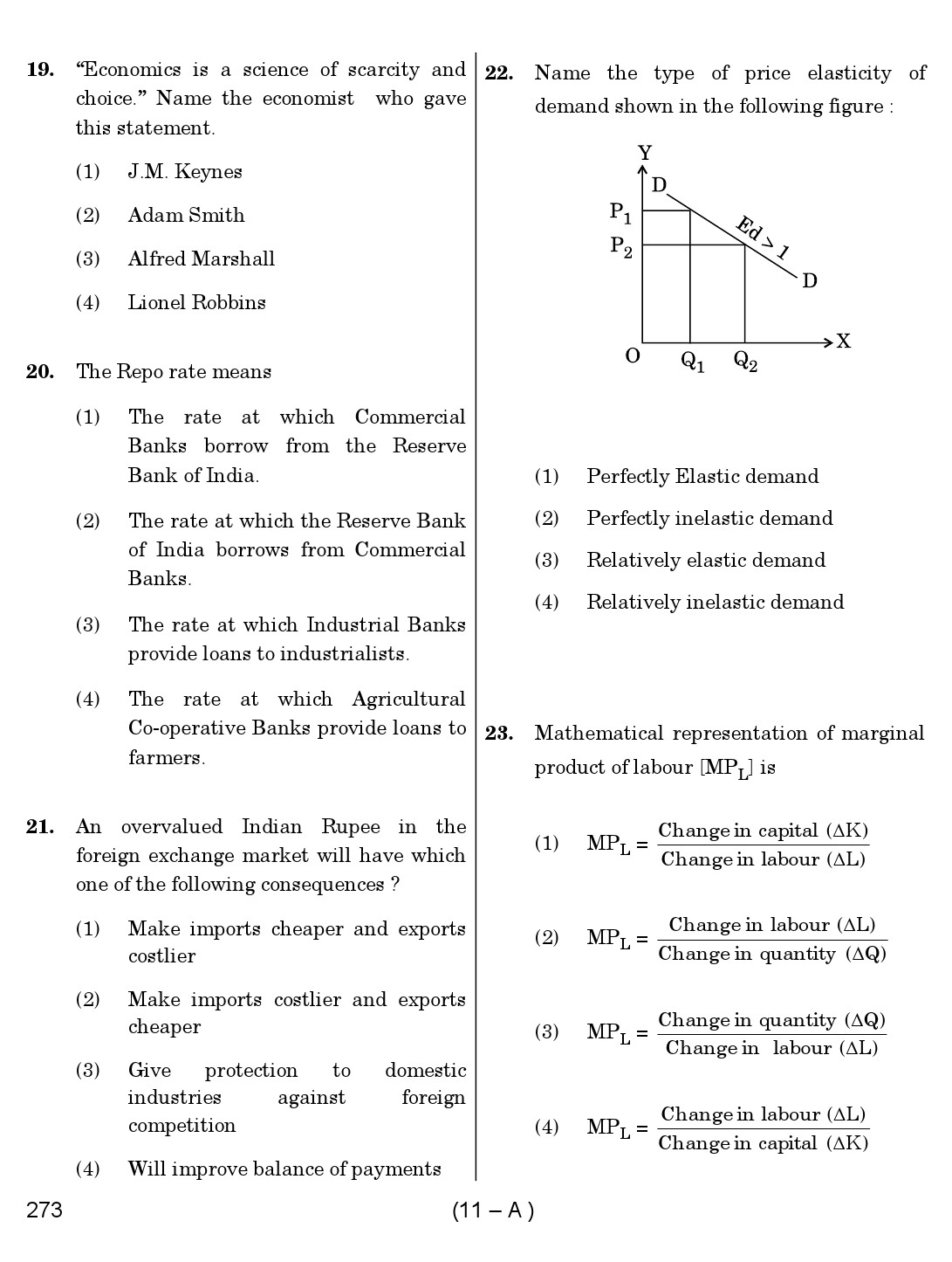 Karnataka PSC Social Science Teacher Exam Sample Question Paper Subject code 273 11