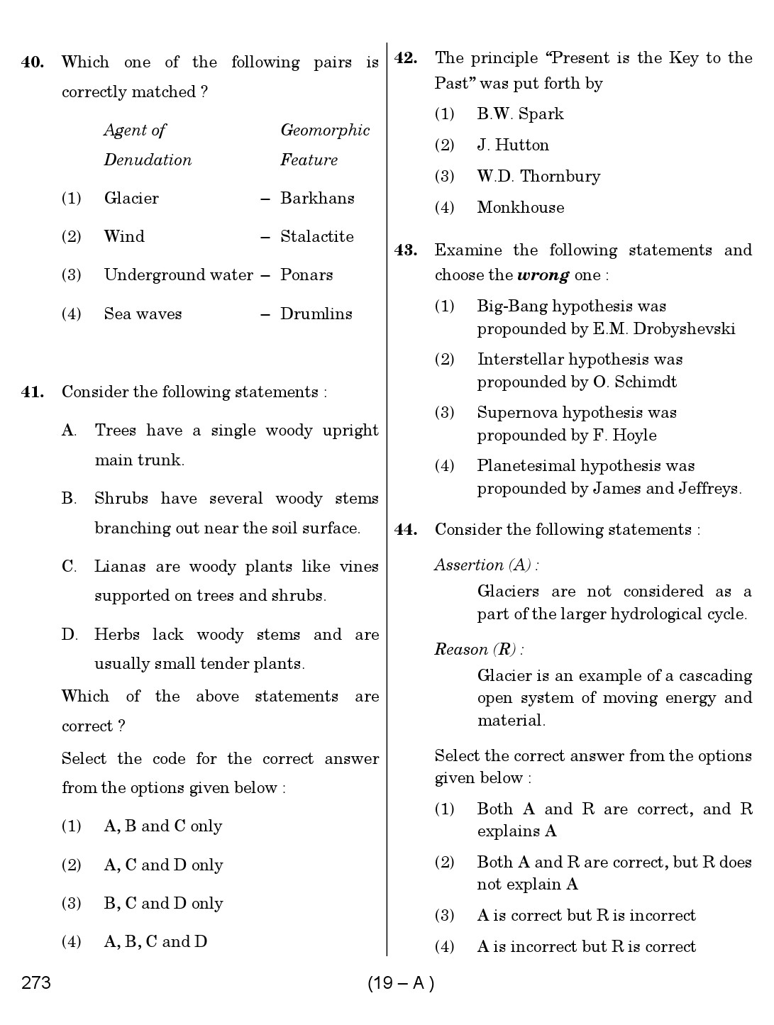 Karnataka PSC Social Science Teacher Exam Sample Question Paper Subject code 273 19