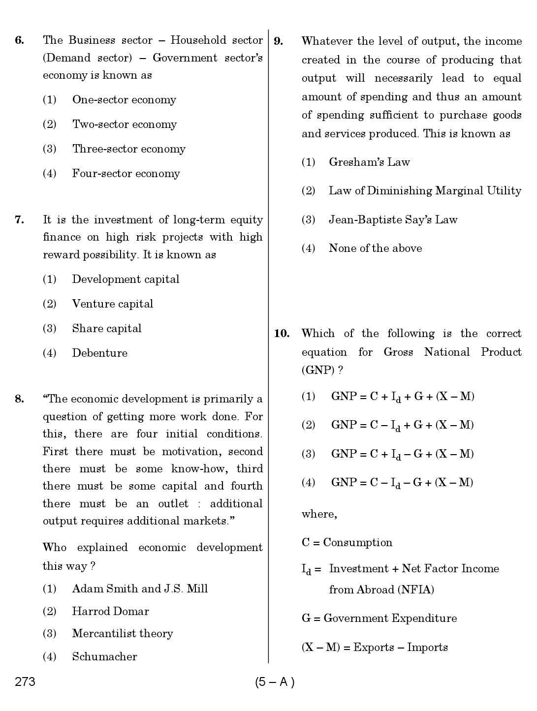 Karnataka PSC Social Science Teacher Exam Sample Question Paper Subject code 273 5