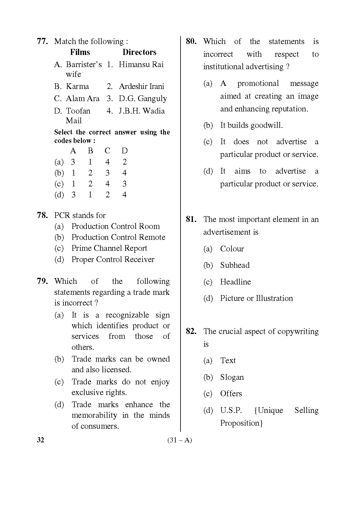 Karnataka PSC Social Science Teacher Exam Sample Question Paper Subject code 32 31