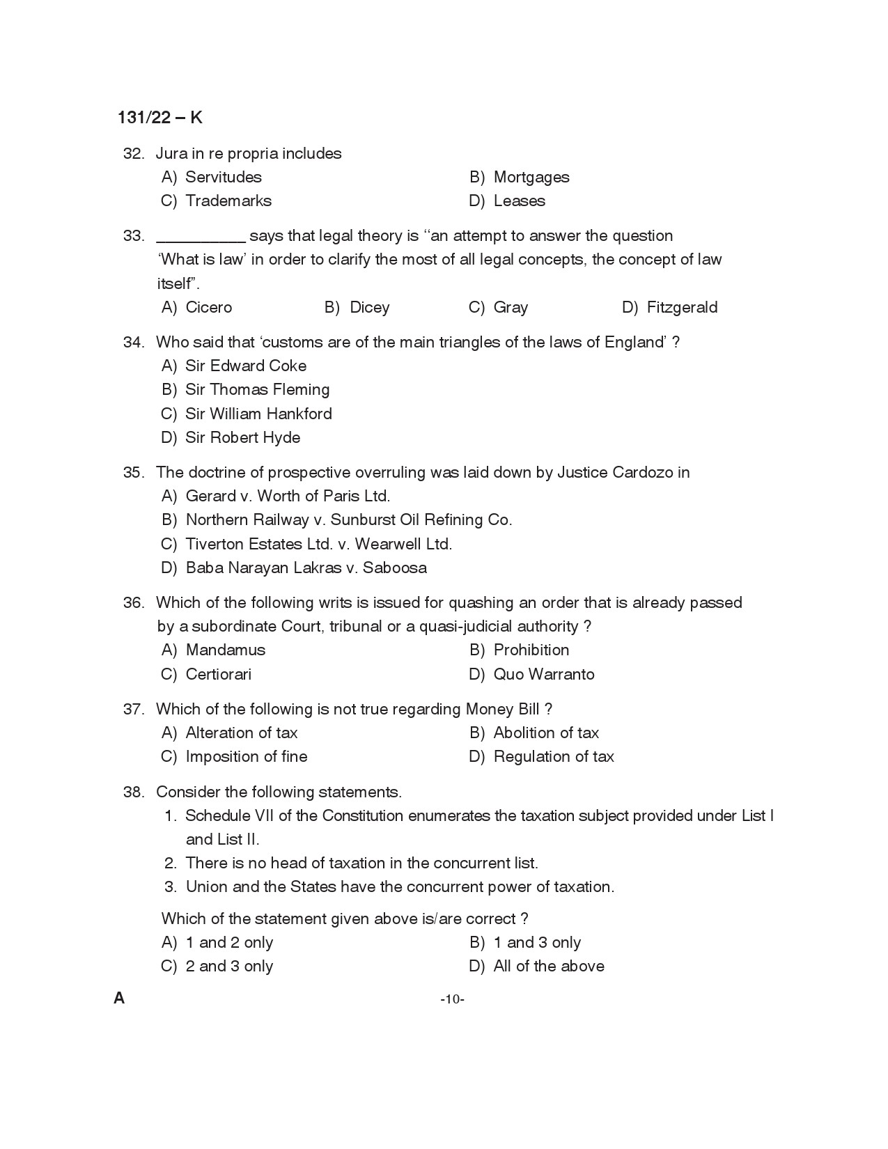 KPSC Assistant Degree Level Main Examination Kannada 2022 Code 1312022 10