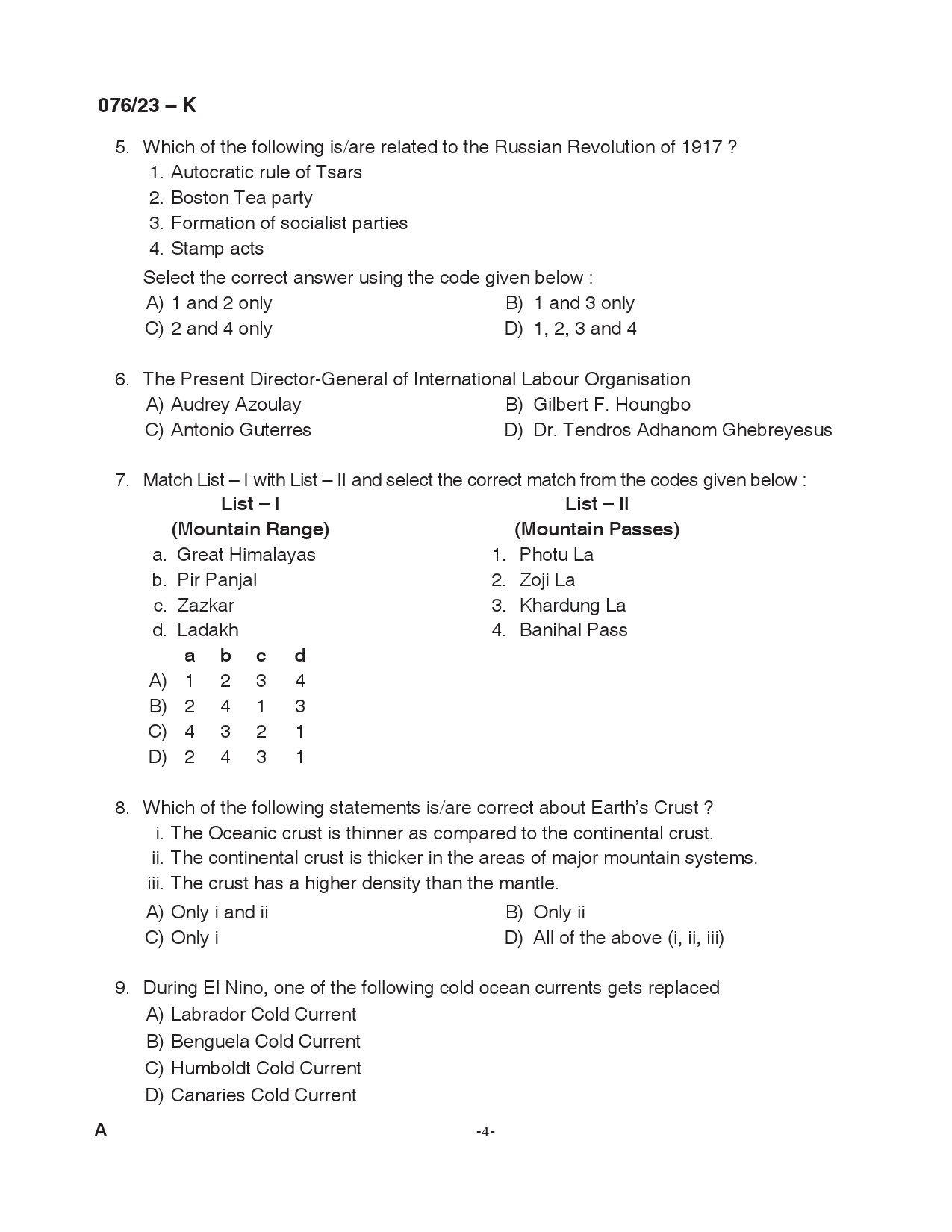 KPSC Assistant Grade II Kannada Exam 2023 Code 0762023 K 4