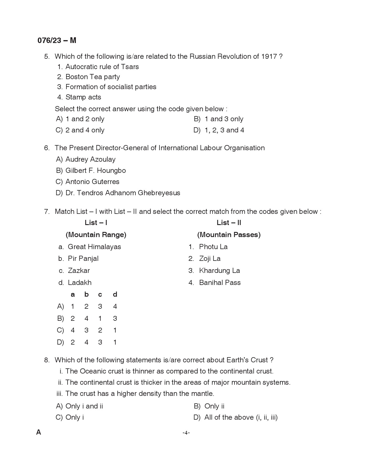 KPSC Assistant Grade II Malayalam Exam 2023 Code 0762023 M 4