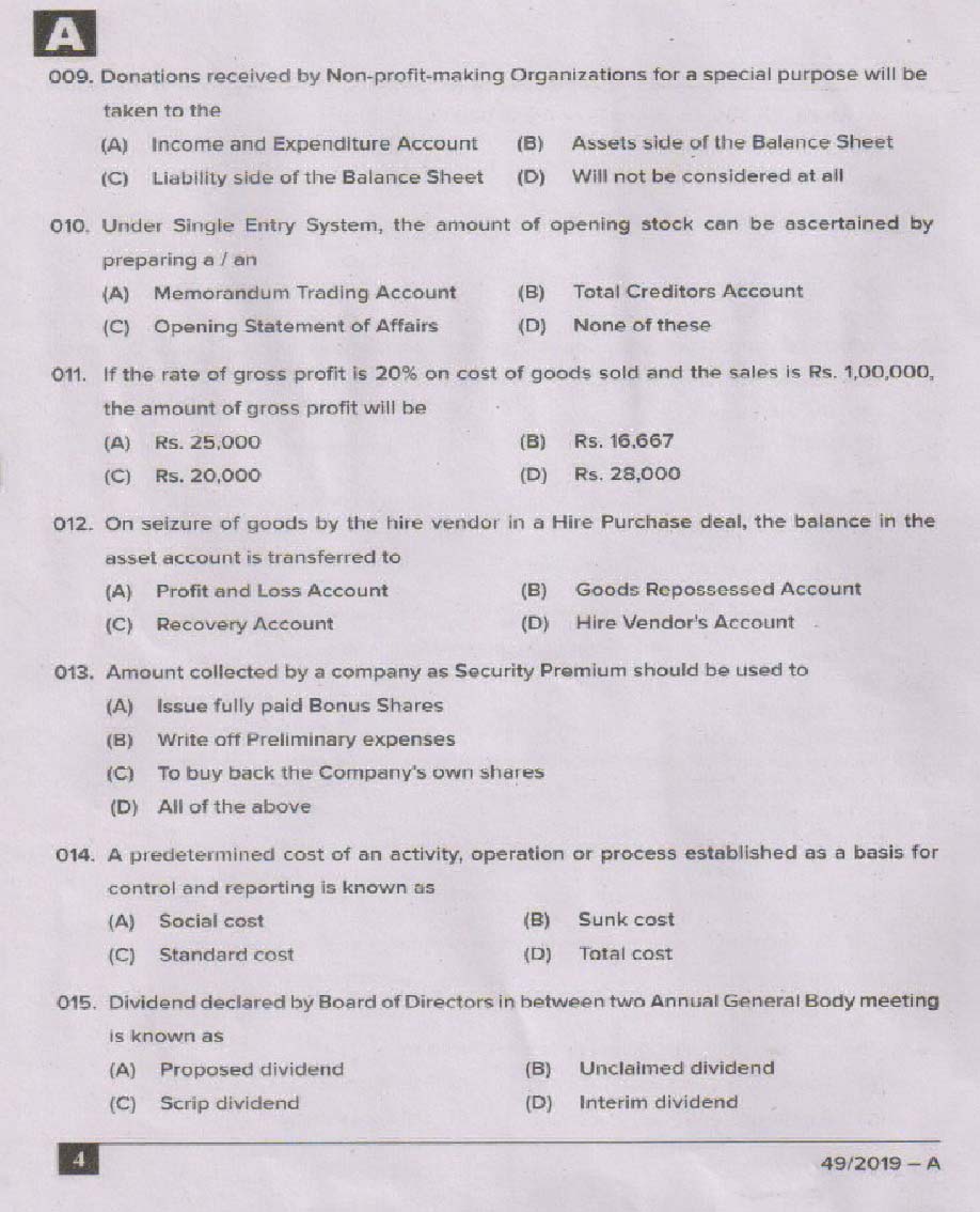 KPSC Assistant Kerala Financial Corporation Exam 2019 Code 492019 3