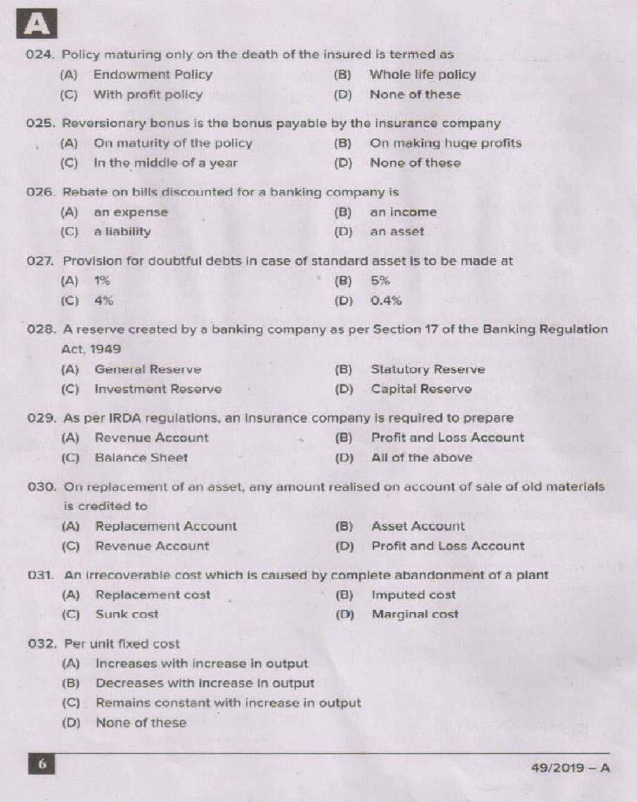 KPSC Assistant Kerala Financial Corporation Exam 2019 Code 492019 5