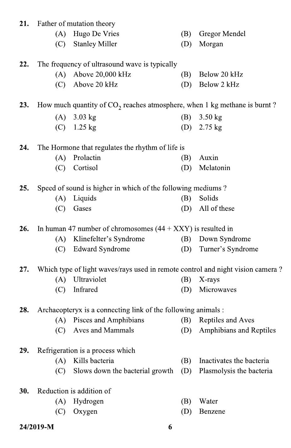 KPSC Assistant Universities of Kerala Malayalam Exam 2019 Code 0242019 M 5