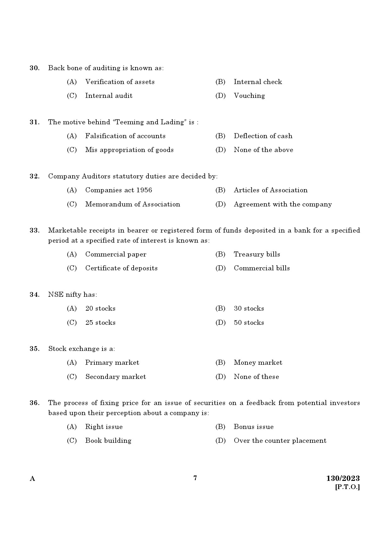 KPSC Office Assistant Exam 2023 Code 1302023 5