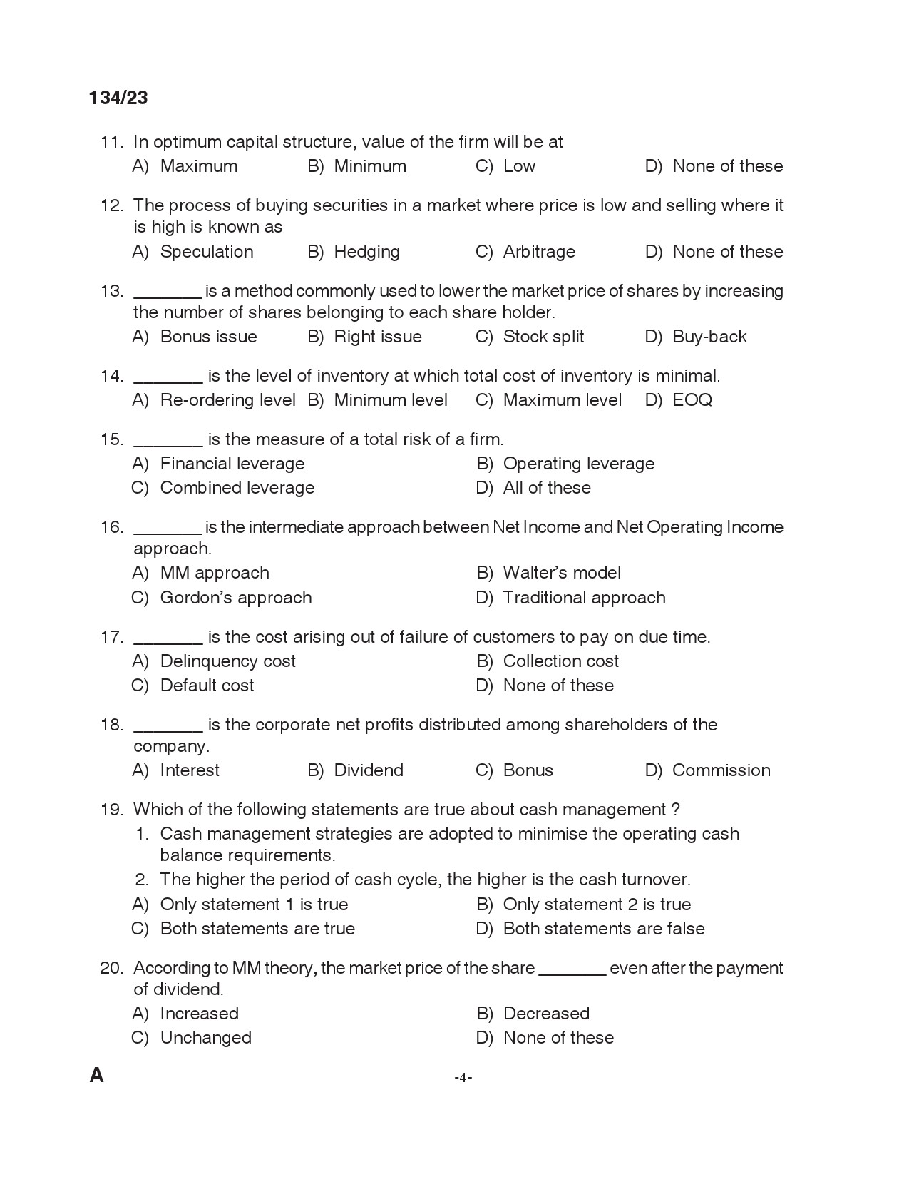 KPSC Office Assistant Grade II Exam 2023 Code 1342023 3