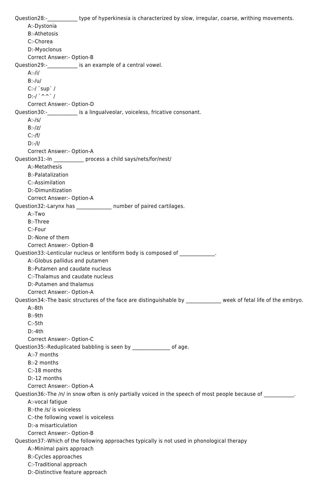 KPSC Audiologist and Speech Pathologist Exam 2019 Code 412019OL 4