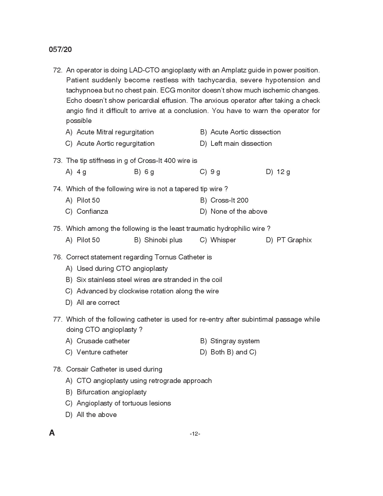 KPSC Cath Lab Technician Exam 2020 Code 0572020 11