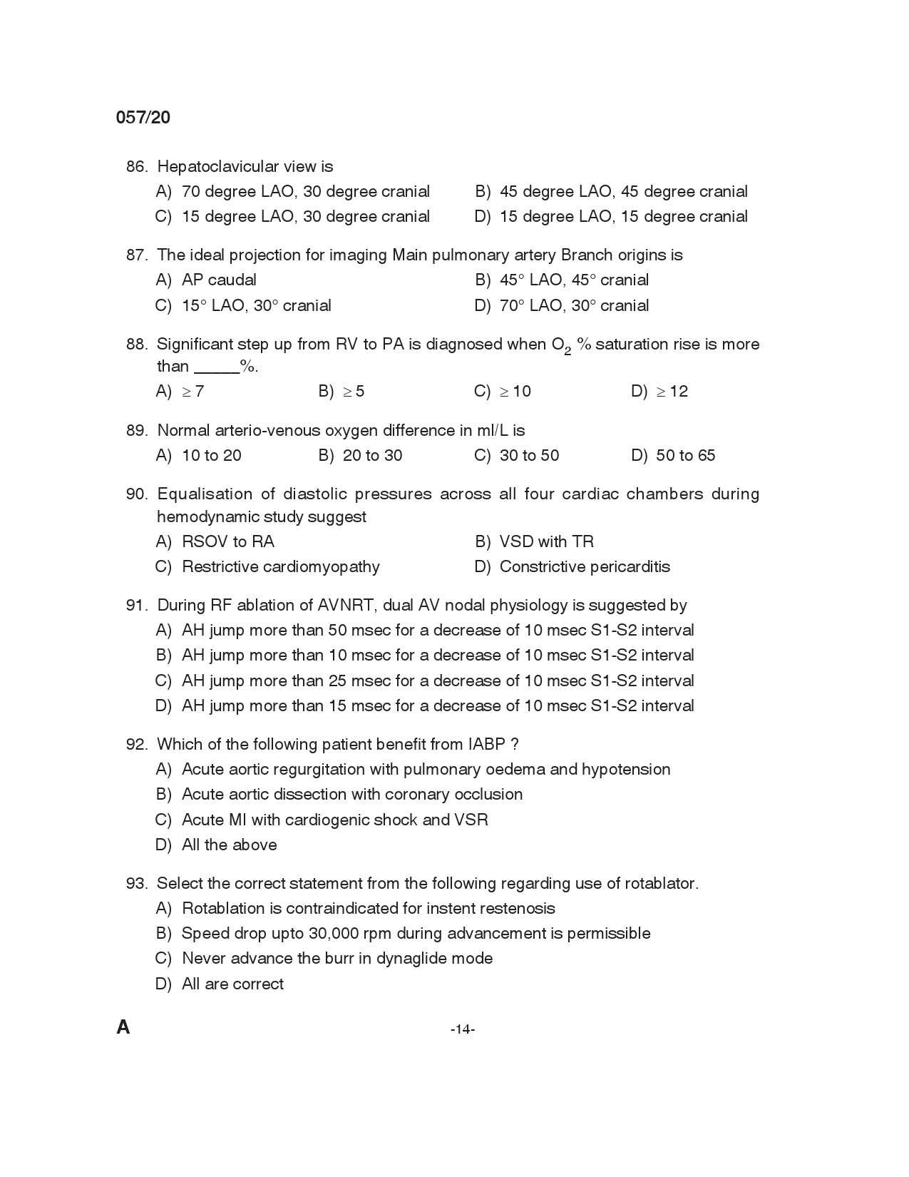 KPSC Cath Lab Technician Exam 2020 Code 0572020 13