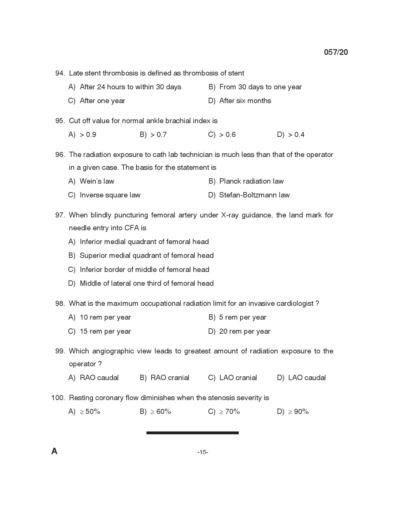 KPSC Cath Lab Technician Exam 2020 Code 0572020 14