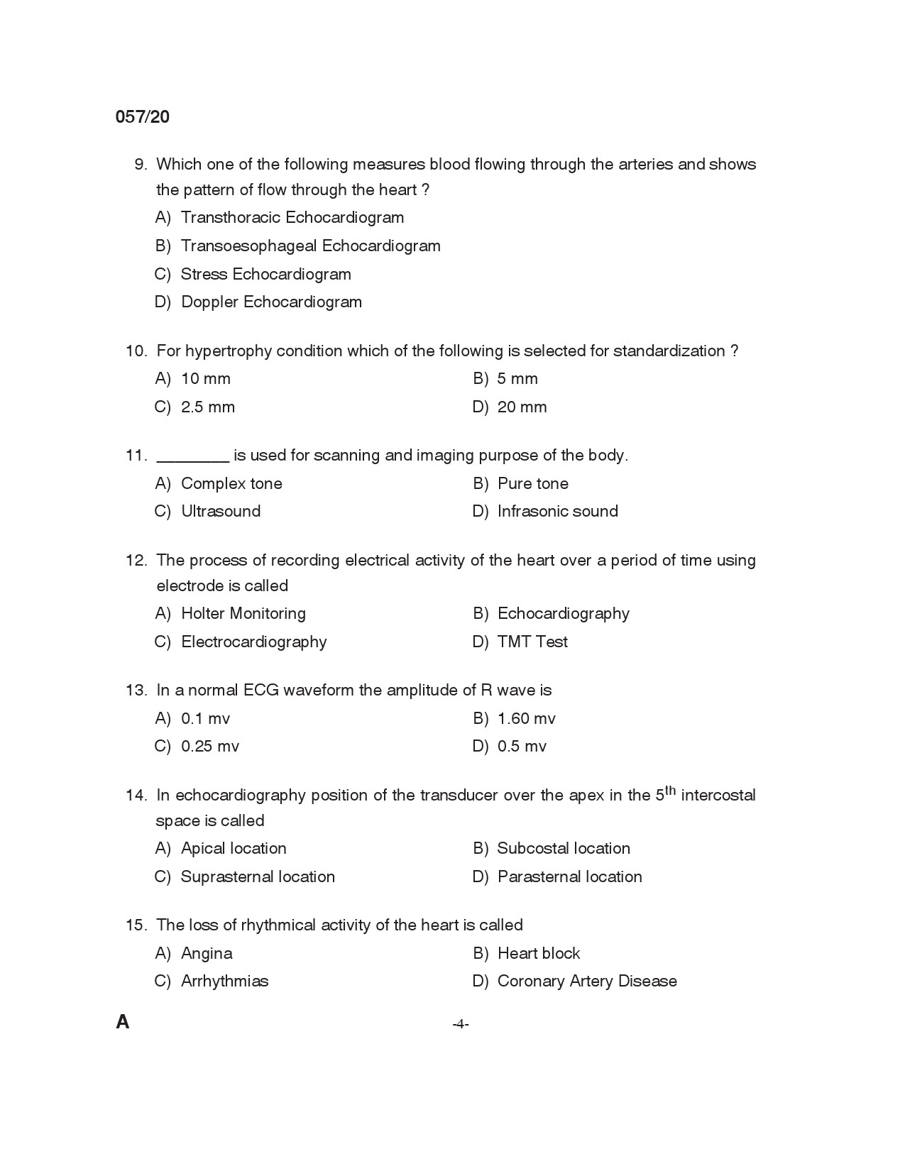 KPSC Cath Lab Technician Exam 2020 Code 0572020 3