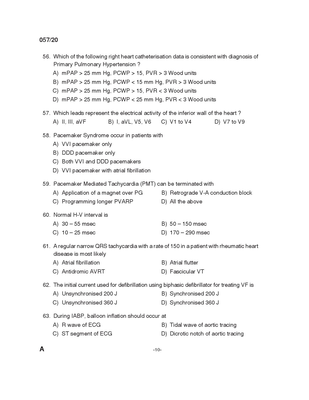 KPSC Cath Lab Technician Exam 2020 Code 0572020 9