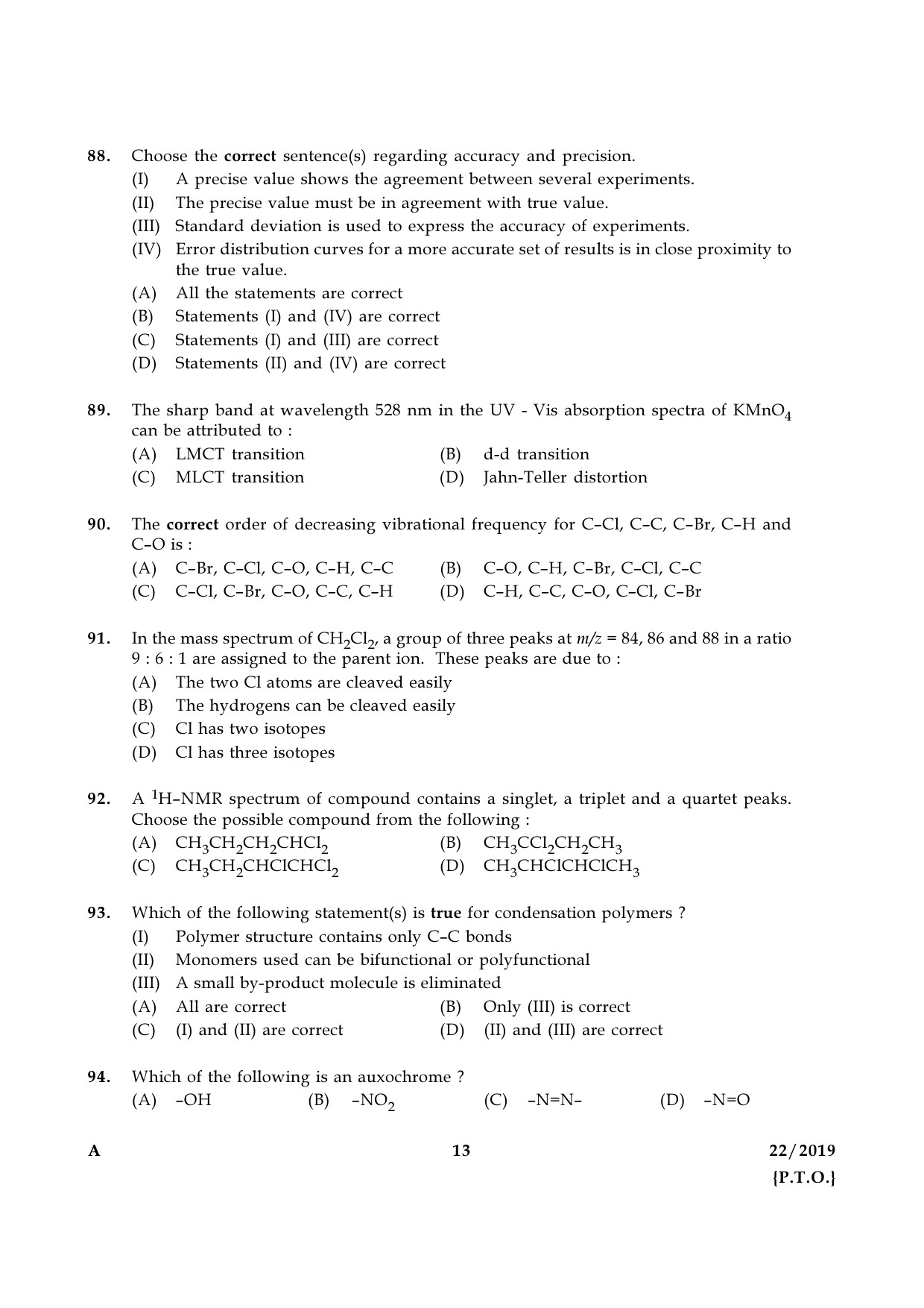 KPSC Chemical Assistant Ground Water Department Exam 2019 Code 0222019 12