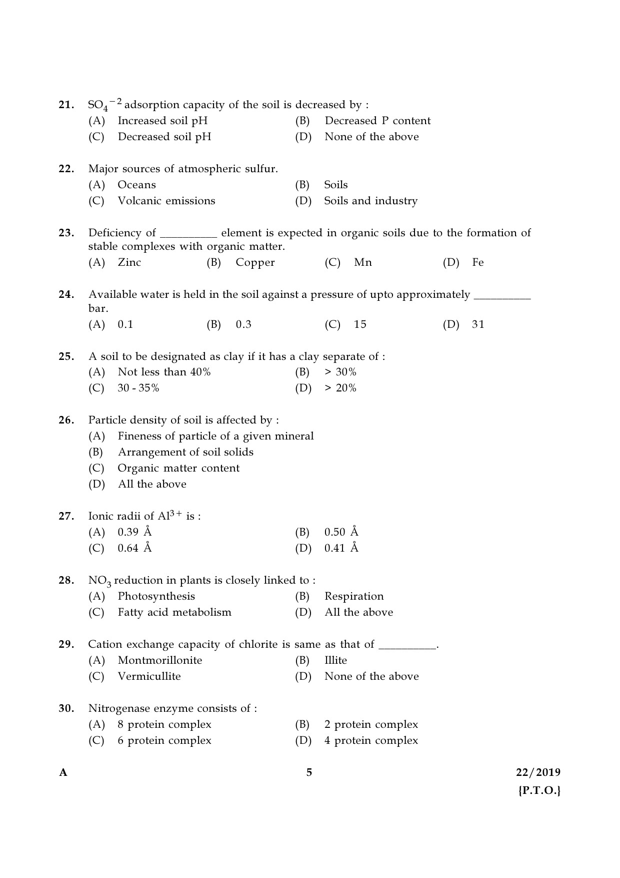 KPSC Chemical Assistant Ground Water Department Exam 2019 Code 0222019 4