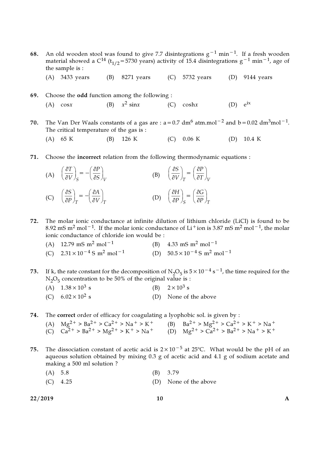 KPSC Chemical Assistant Ground Water Department Exam 2019 Code 0222019 9