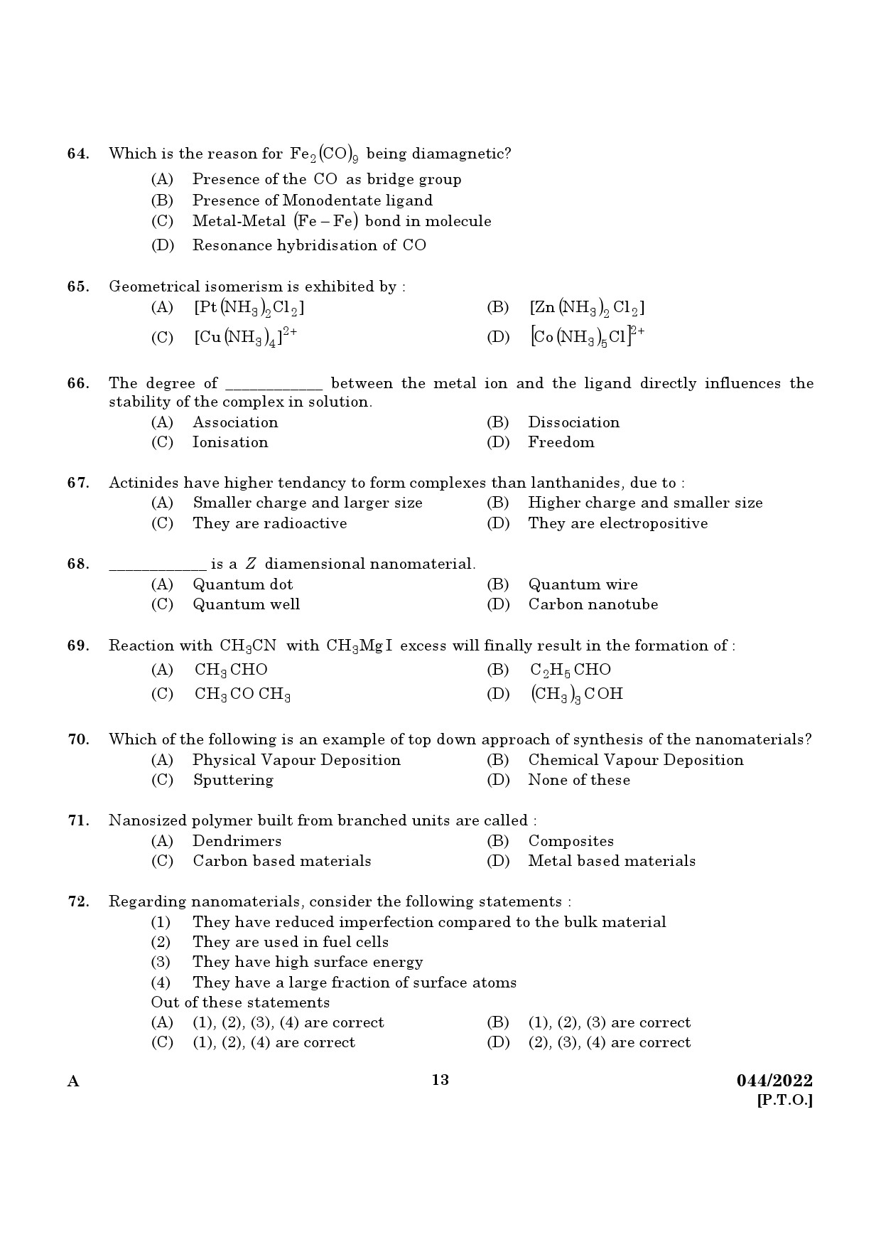 KPSC Archaeological Chemist Exam 2022 Code 0442022 11