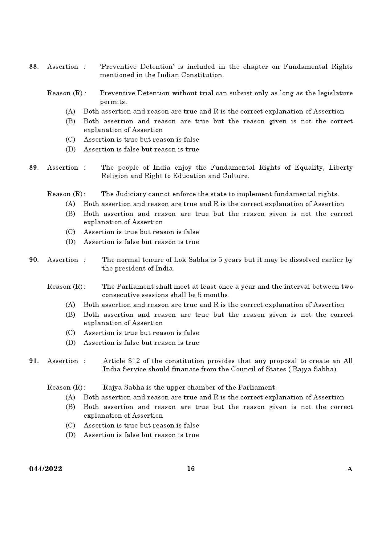 KPSC Archaeological Chemist Exam 2022 Code 0442022 14