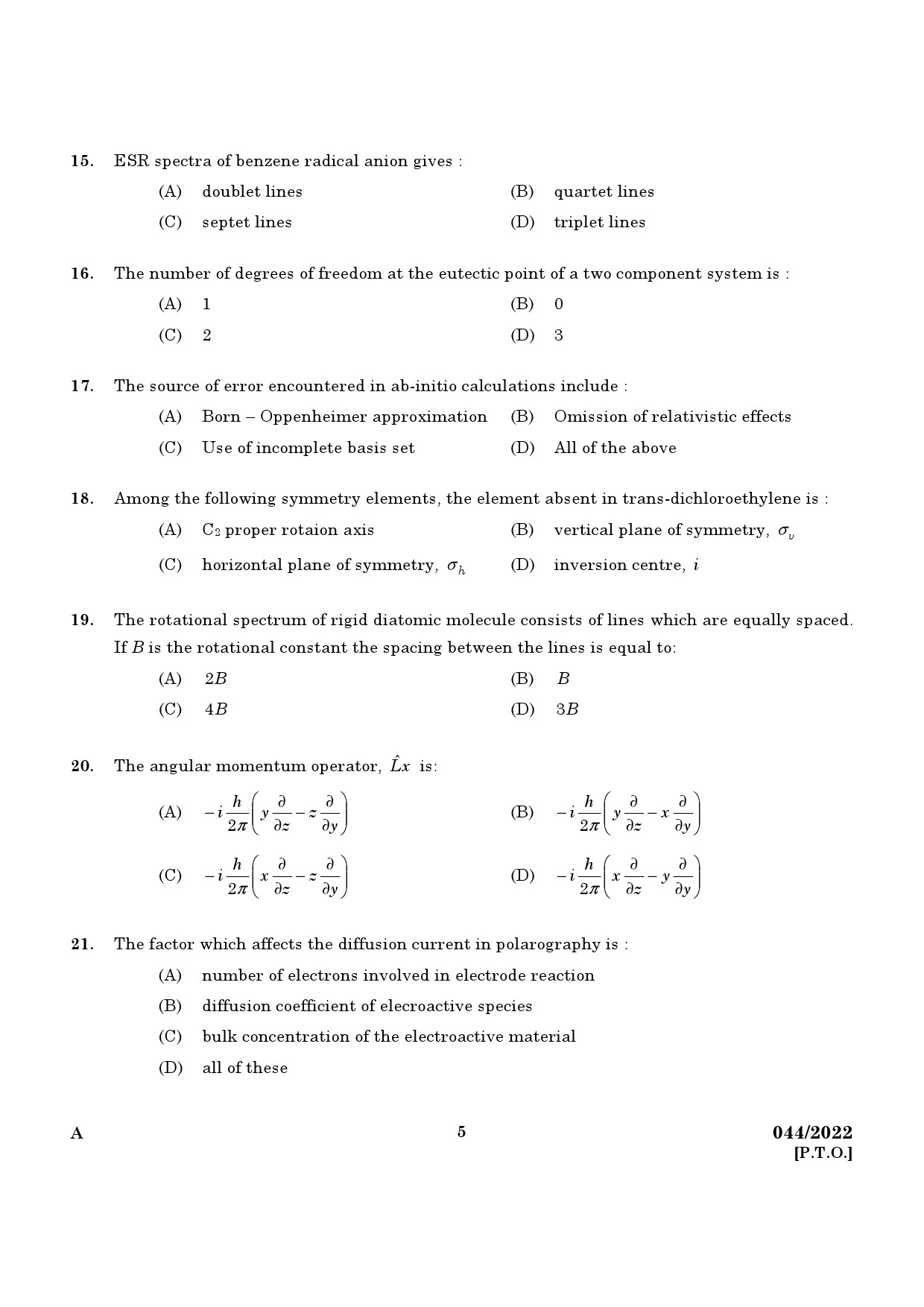 KPSC Archaeological Chemist Exam 2022 Code 0442022 3