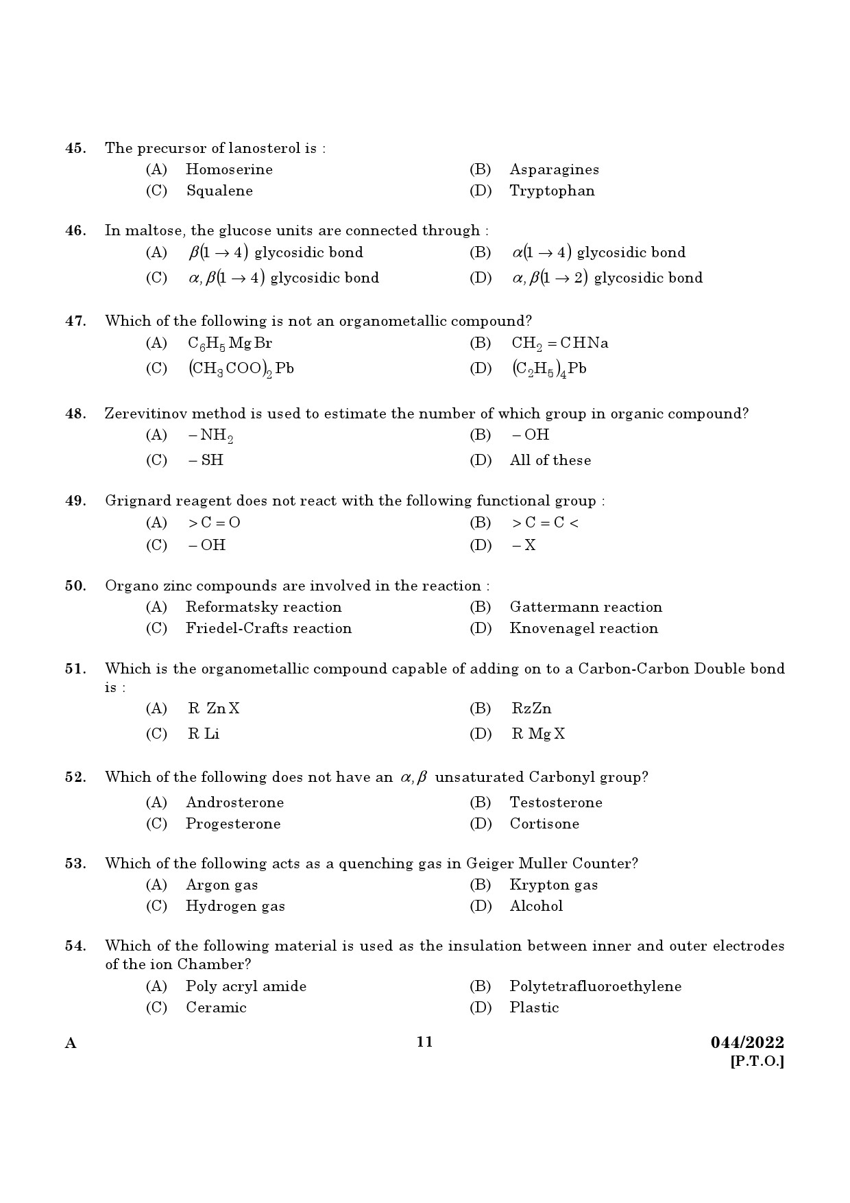 KPSC Archaeological Chemist Exam 2022 Code 0442022 9