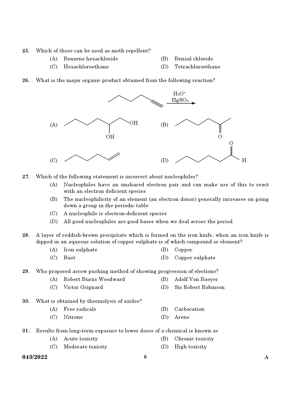 KPSC Chemist Exam 2022 Code 0432022 4