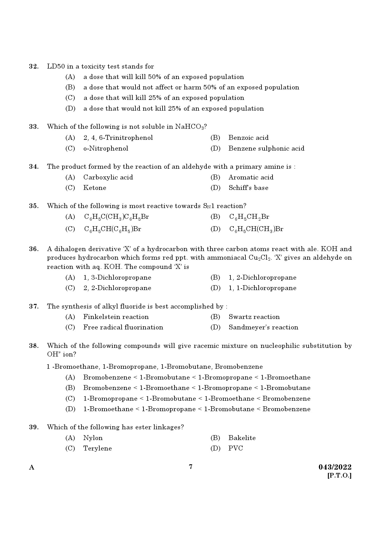 KPSC Chemist Exam 2022 Code 0432022 5