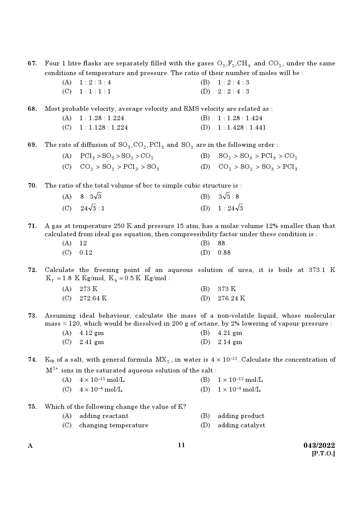 KPSC Chemist Exam 2022 Code 0432022 9